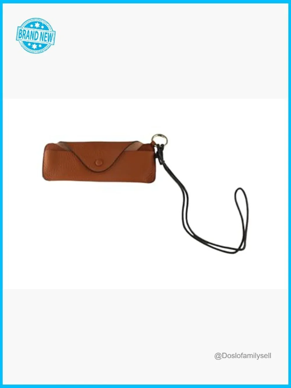 Genuine Leather Eyeglasses Case Slim Portable Classic Snap Closure Organizer